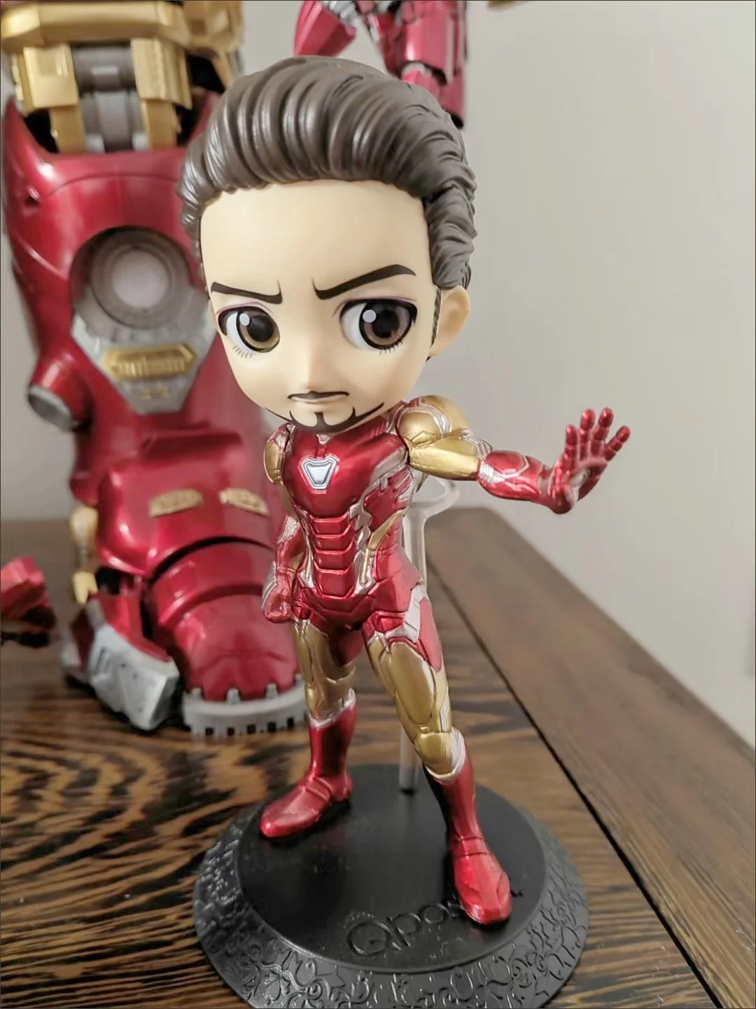 Original bandai qposket marvel homem de ferro anime figura brinquedos saotome figura de ação para crianças presente modelo colecionável brinquedos presentes
