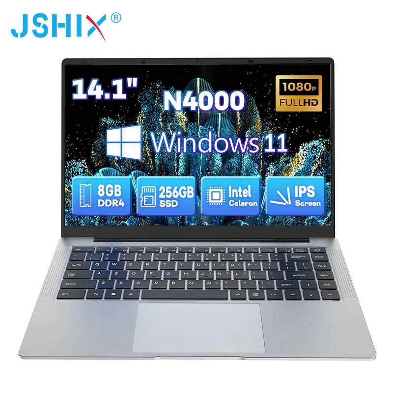 Computadora portátil barata de 14,1 pulgadas Intel Celeron N4000 IPS Full HD 8GB DDR4 RAM 256GB 512GB SSD Windows 11 computadora portátil de aprendizaje de oficina