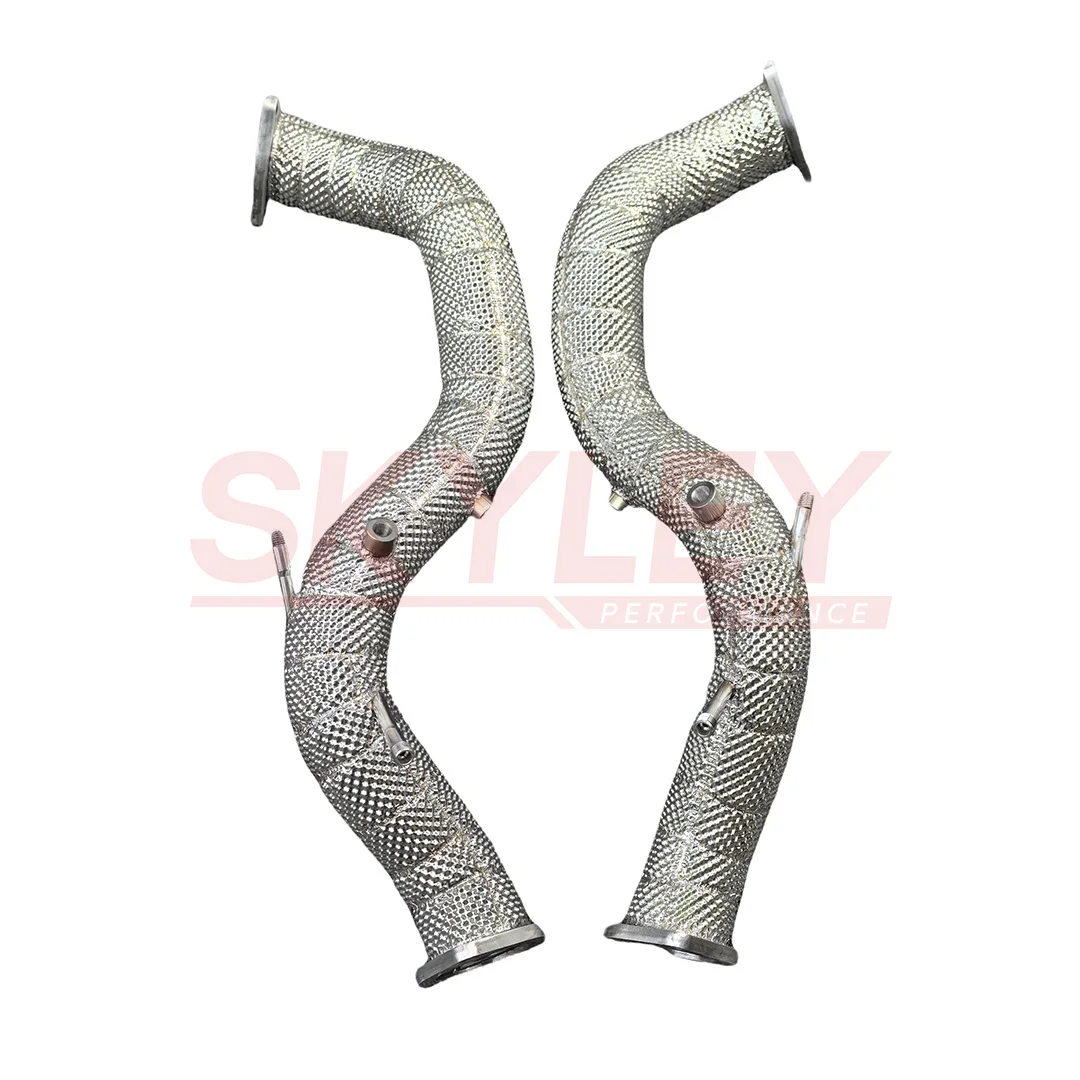 النازل لبورشه 718 كايمان GT4 RS 4.0L 2022-2025 زيادة إخراج الهواء العادم النازل الأنابيب الأمامية المستقيمة #6