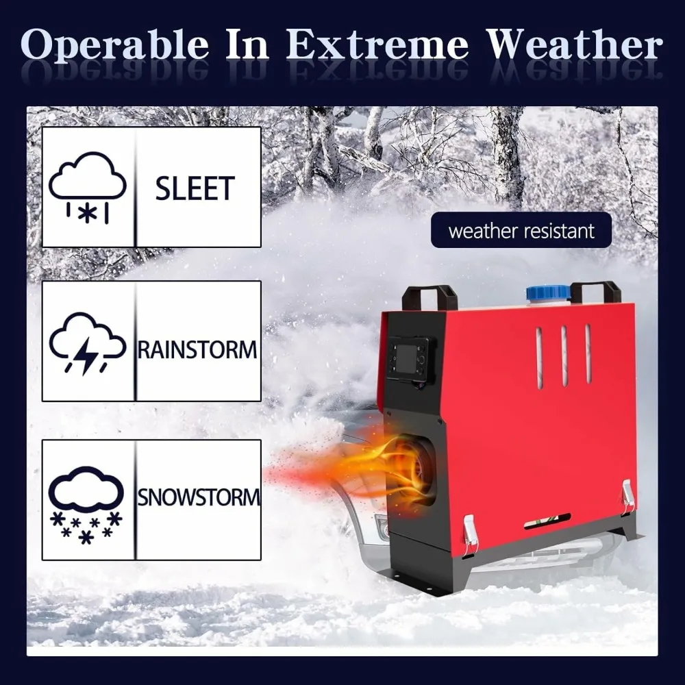 سخان ركن ديزل 5-8 كيلو وات 12 فولت، سخان هواء ديزل 5000-8000 وات، سخان ركن ديزل مع شاشة ترموستات LCD وجهاز تحكم عن بعد