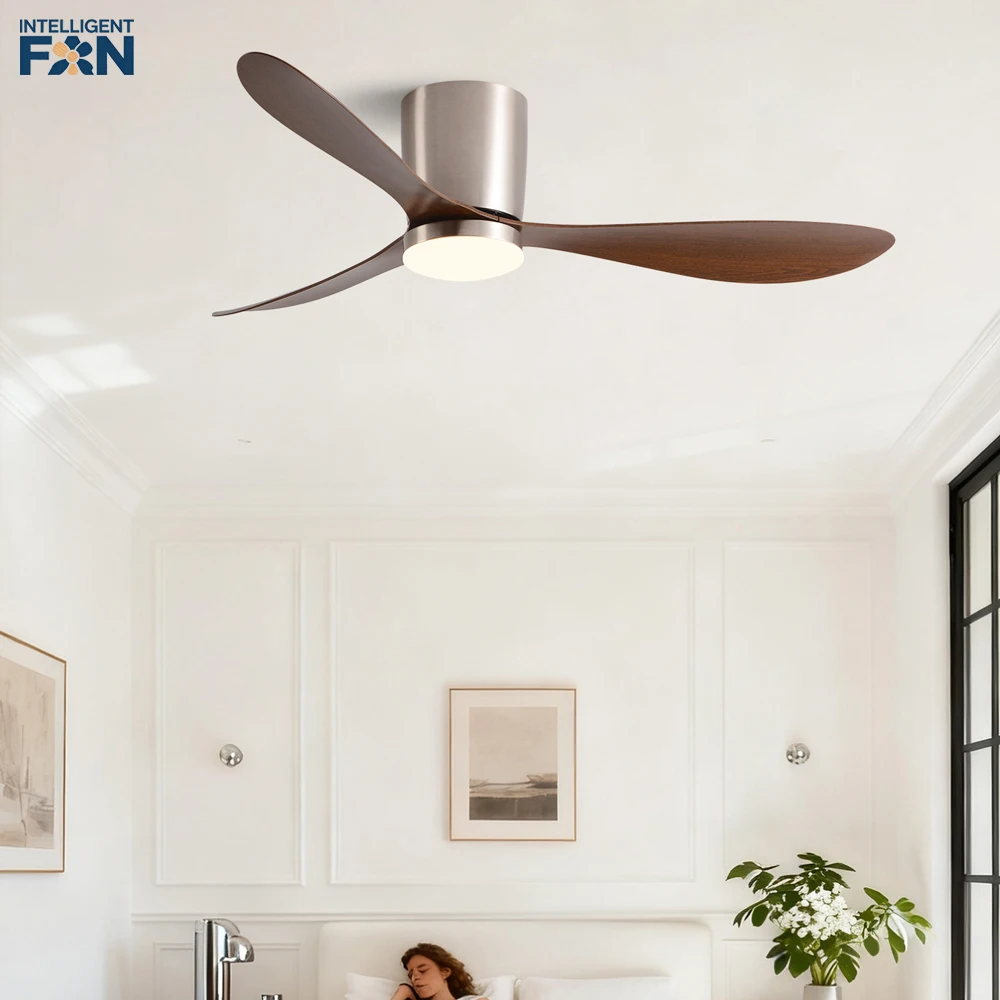 36/42/52 Inch Low Floor DC Motor Ceiling Fan with LED Light and Remote - 6-Speed Silent Deal for Bedroom Coffee Shop Home Hotel
