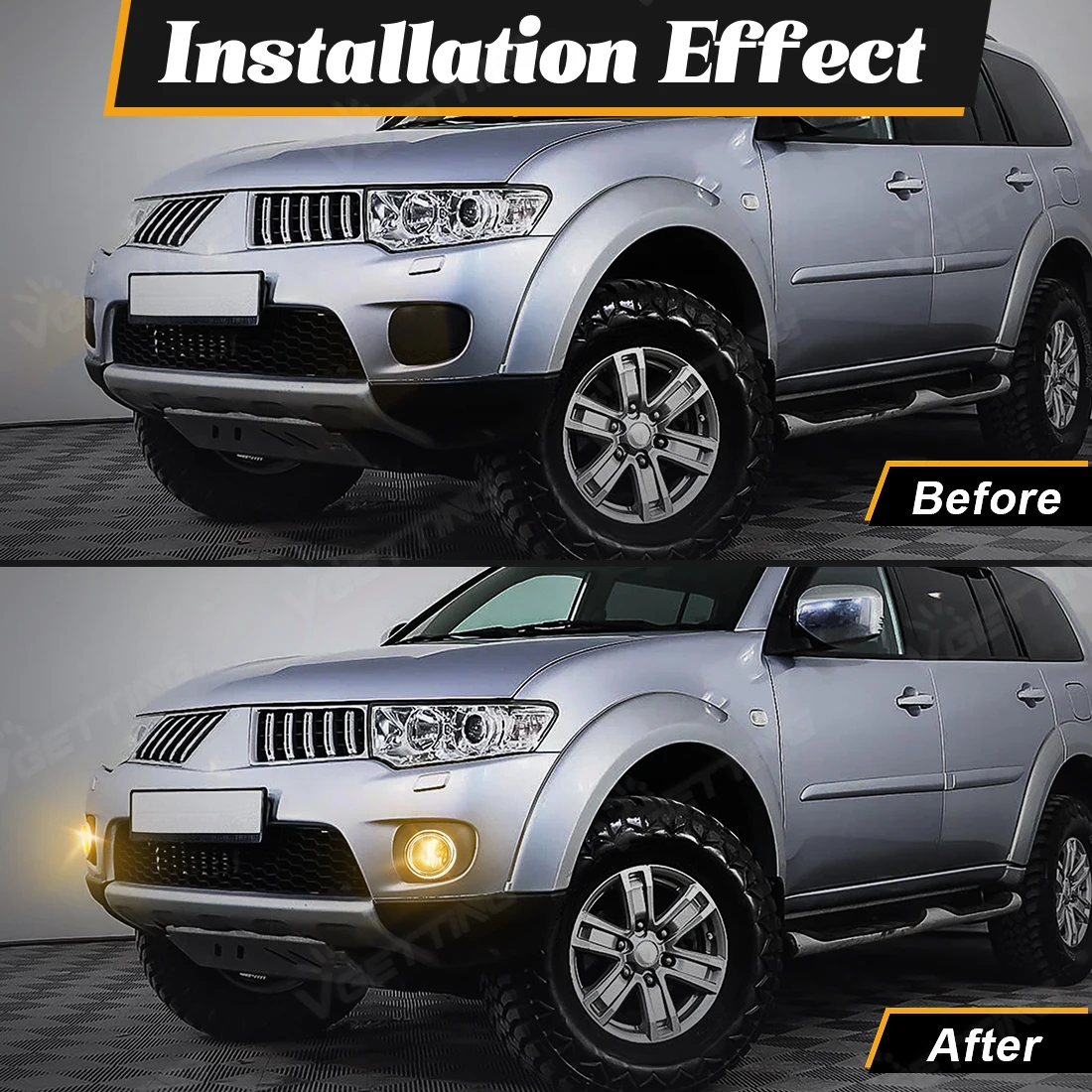 For Mitsubishi Montero Pajero Sport L200 Triton 2010 2011 2012 2013 2014 Halogen Fog Lamps Daylights With Covers Wire Switch view 6