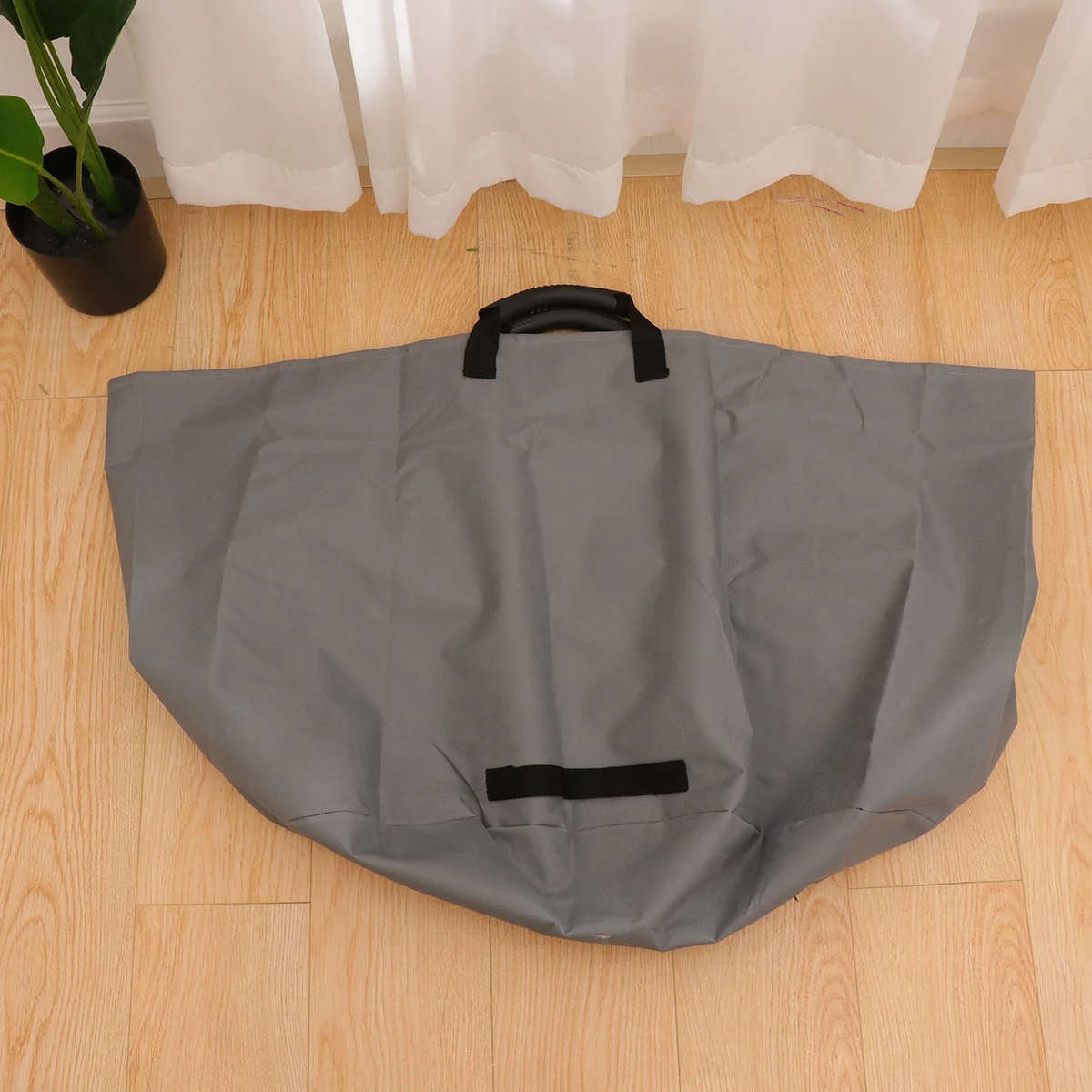 ถุงเก็บขยะในสวน ผ้าอ็อกซ์ฟอร์ด ถุงเก็บใบไม้แบบใช้ซ้ำได้ สำหรับสนามหญ้า กิจกรรมกลางแจ้ง แคมป์ปิ้ง เก็บเกี่ยวผลไม้ ผัก จัดเก็บ สีเทา