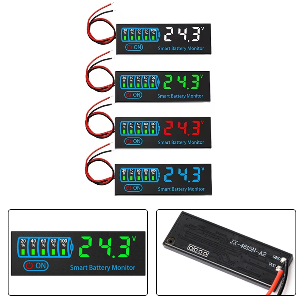 DC 7-55V LED Battery Capacity Indicator Voltage Display Meter For Li-ion Acid Ternary Iron Cell Charge Tester Monitor