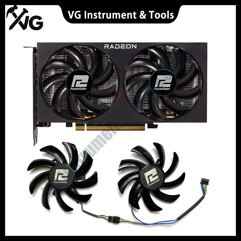 New For POWERCOLOR RX 5700 XT 6500XT 6600 6600XT 5700XT 6700 6700XT Fighter Competitive versiGraphics Card Replacement Fan
