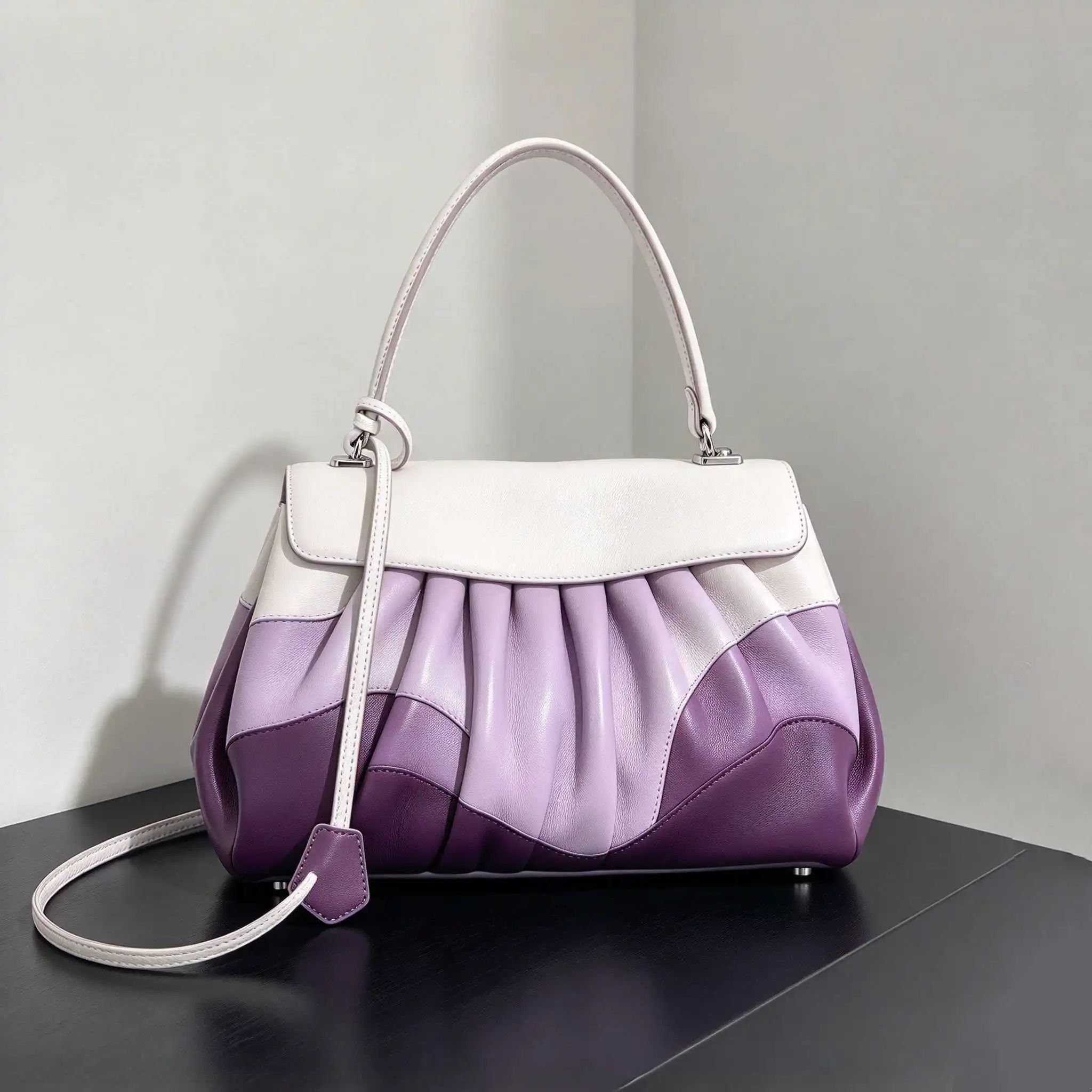 2026 Women's Luxury Purple Gradient Shoulder Bags Elegant Vintage Chic Fashion Spacious Daily Commuter Office Tote Bag
