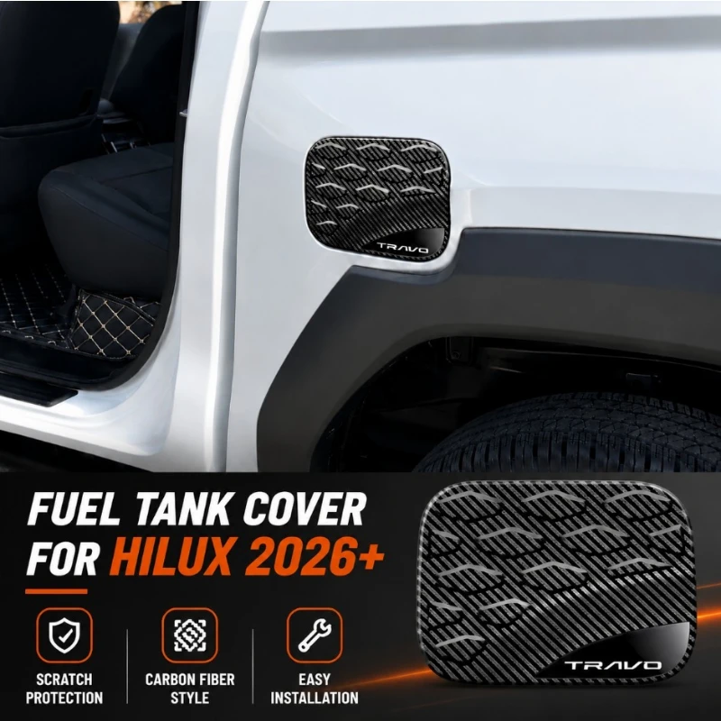 Car Fuel Tank Cap Decoration Tank Cover for Hilux 2026+ ABS Carbon Fiber Style Scratch Resistant Auto Exterior Trim Accessories