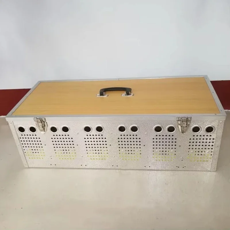 

Stainless steel 6-hole racing pigeon cage and feeder