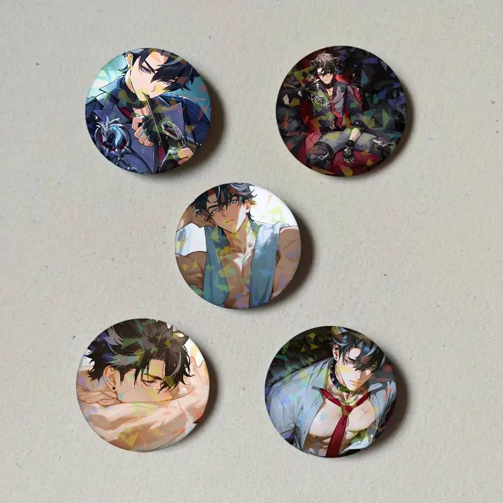 Genshin Impact Wriothesley Laser Button Pins Backpack Clothing Decor Brooch Fiction Badge Jewelry Gifts