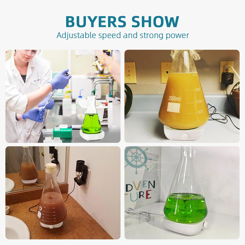2000 Rpm Magnetic Stirrer ห้องปฏิบัติการ Stirrers Mini Magnetic Stirrer EU Plug ความจุ: 2000Ml 110V-220V