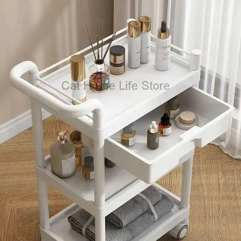 

Clinic Stainless Cart Steel Trolley Salon Tray on Wheels Vintage Nail Furniture Container Hairdressing Cabinet Spa Esthetician