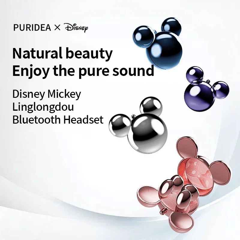 New Disney T01 Bluetooth Earphones Mickey Head Highly Stylish HIFI Stereo Wireless Earbuds Noise Reduction Long Battery Life