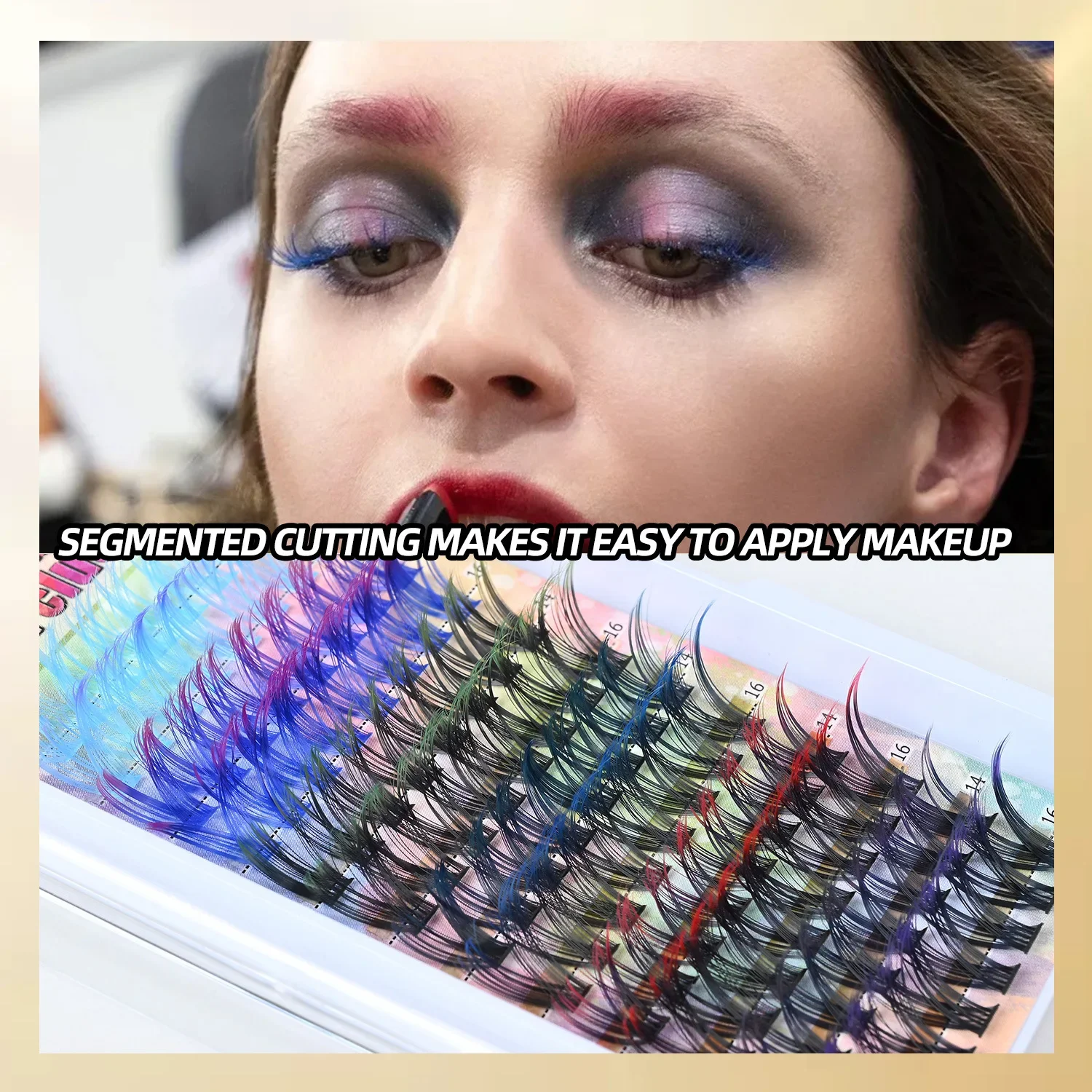 Cosplay Colorful Gradient False eyelashes Natural Softness Extended Professional Grafting False Eyelashes Makeup