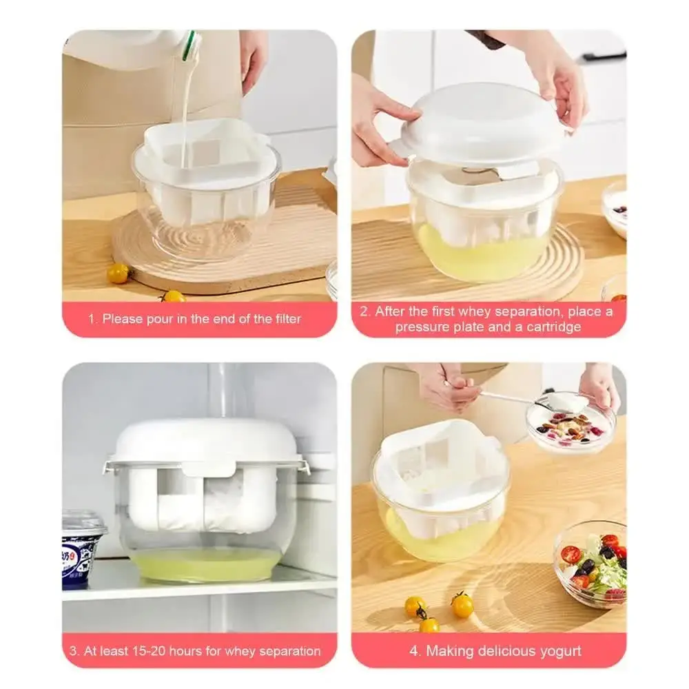 Coffee Yogurt Filter Maker Self-Made Greek- Yogurt Soybean Milk Cheese Whey Separator Water Draining Fine Mesh Strainer