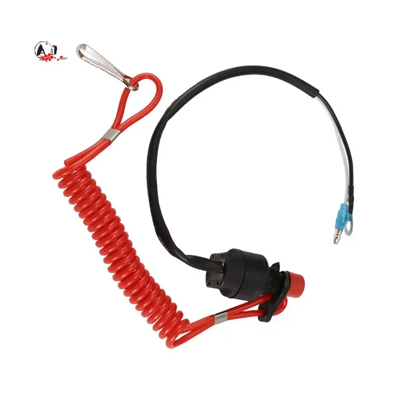 A10E-Boat Motor Emergency Kill Stop Switch For Yamaha /Tohatsu Outboard Stop Kill Switch Cut Off Switches With Safety Tether Lan