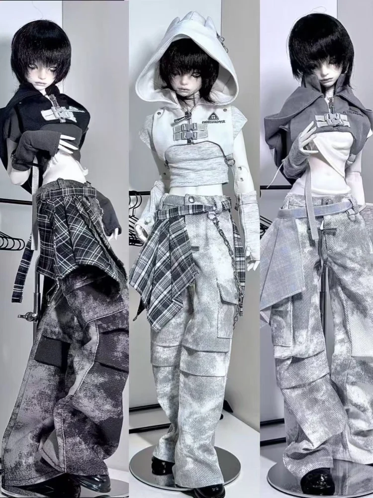 

Одежда для кукол BJD, одежда для кукол 1/4, черный, белый, серый, модный комплект, аксессуары для одежды для кукол (только одежда, без куклы)