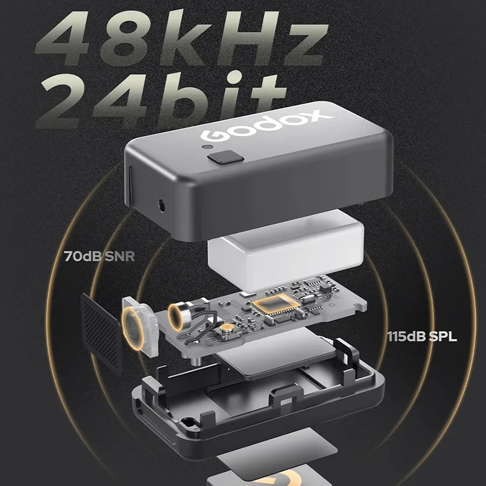 Godox Magic XT1 2.4 جيجا هرتز نظام ميكروفون لاسلكي 200 متر LOS Range Pro معالجة الصوت UAC دعم تسجيل الصوت الرقمي