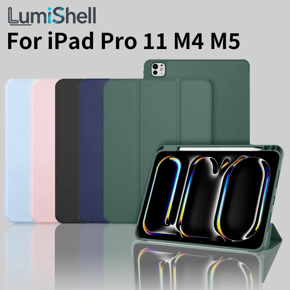 For iPad Pro 11 Inch 2024 2025 Case With Pencil Holder Auto Wake Up Smart Magnetic Protective Cover For iPad Pro 11 M4 M5 Case