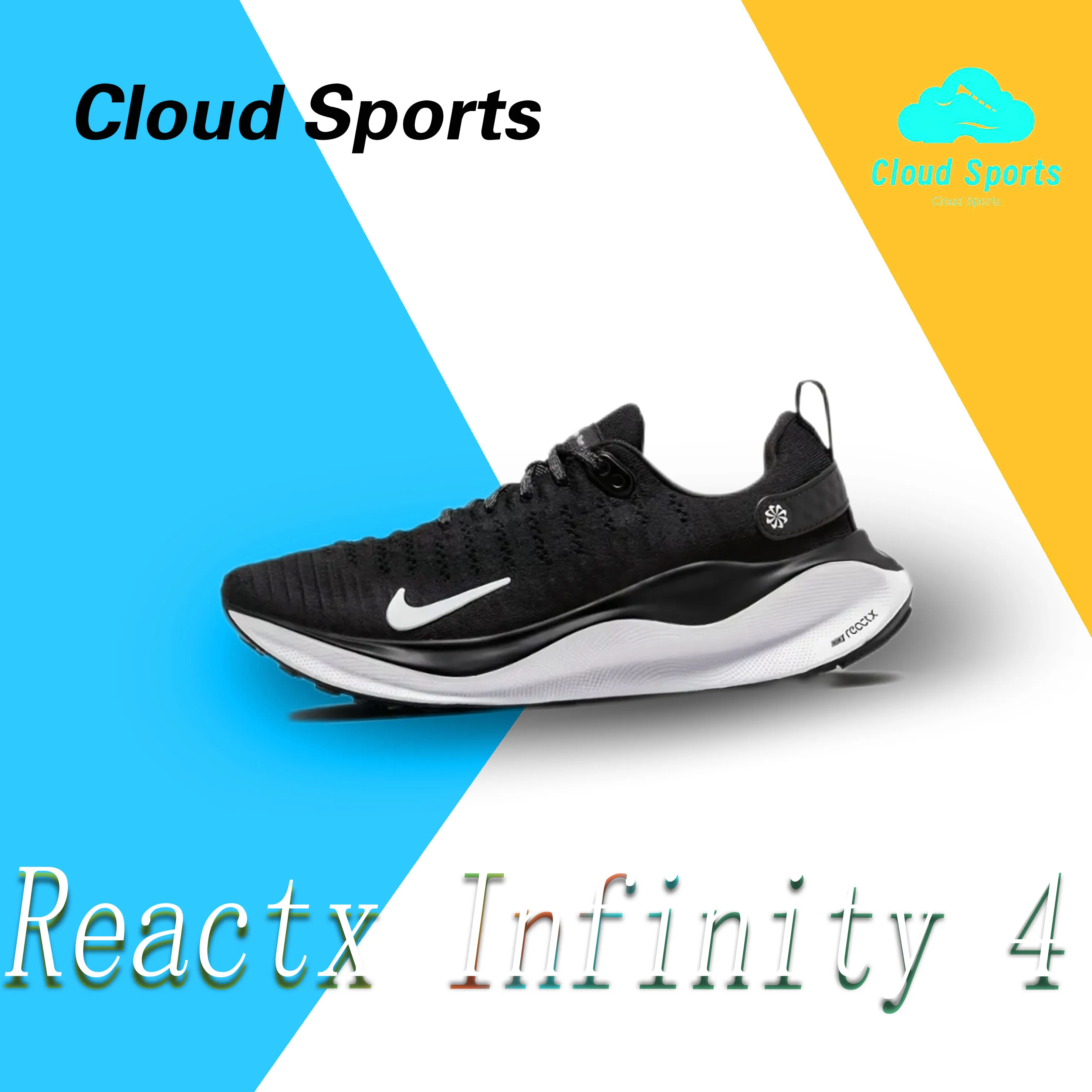 Nike Reactx Infinity 4 Comfortable Lightweight Low Top Non-Slip Wearable Casual Shoes Black White