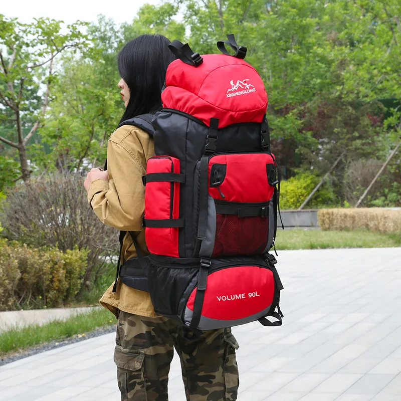 New 90L Hiking Camping Backpack Women Men Large Capacity Outdoor Waterproof Backpacks Travel Luggage Bag High-Capacity