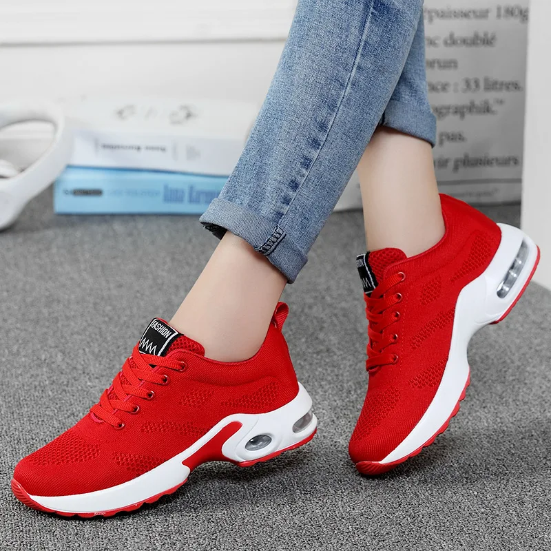 Women Shoes Breathable Sport Sneakers Lace up Lightweight Mesh Shoes Casual Platform Bottom 42 Size Zapatillas Running Outdoor