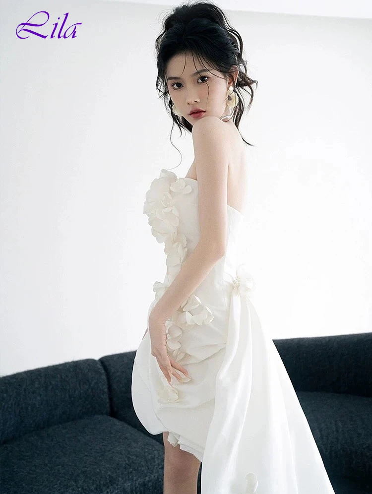 Robe de soirée trapèze personnalisée, sans bretelles, élégante, classique, à la mode, moderne, robes de célébrité, robe de soirée délicate de haute qualité