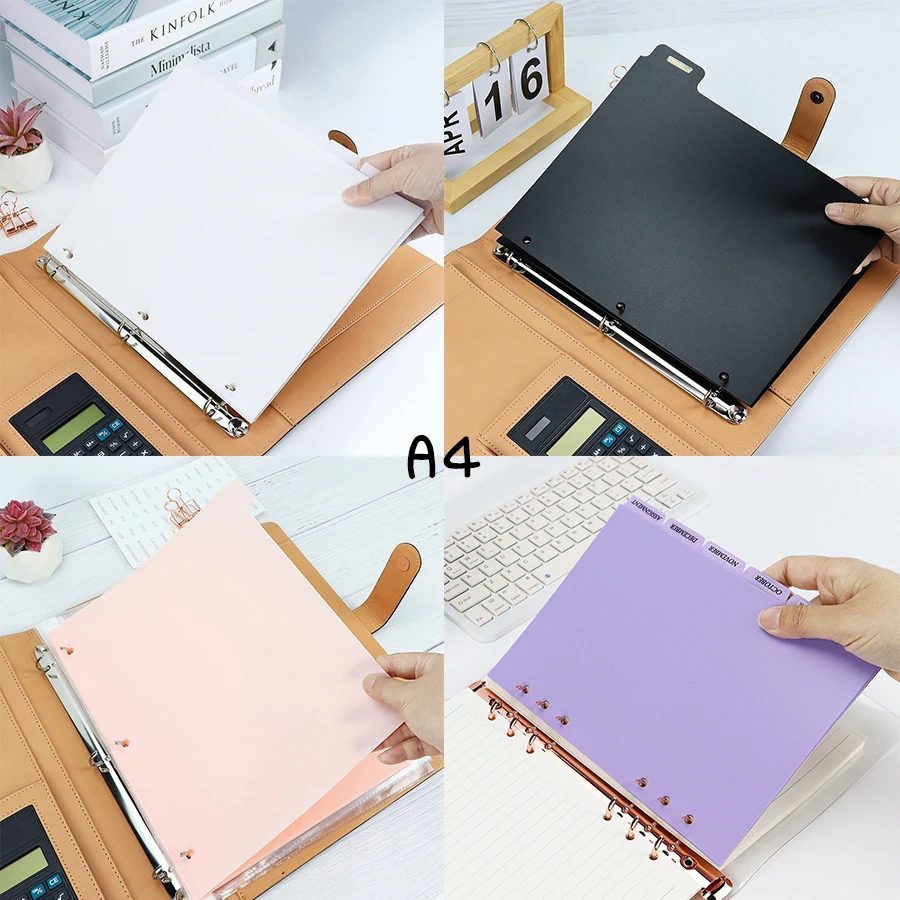 

SKYSONIC A4 3 Hole Spiral Binder Index Separator 5 Sheets/8 Sheets Top Dividers Index Refills Ring Board Pages Stationery Parts