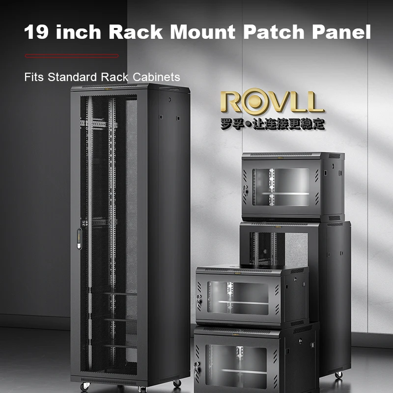 ROVLL 1U 24-Port Cat5e/Cat6 Tool Free Keystone Jack Patch Panel UTP 19" Rack Mount Netzwerk Panel Hintere Kabel Management Bar