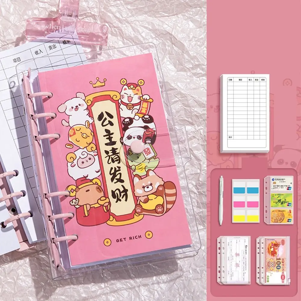 แฟชั่น 100 แผ่นประหยัดเงิน Binder แบบพกพา PU หนัง Planner Organizer Savings คู่มือเติมบัญชี Book Office