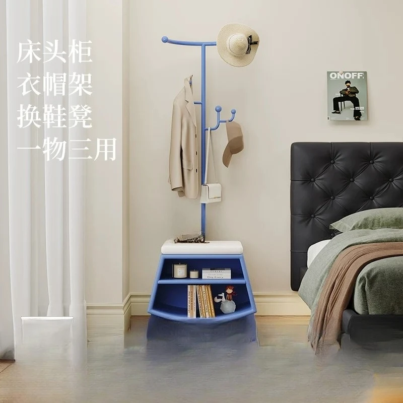 Entrance shoe change stool coat rack integrated small corner entrance seated shoe change stool rack drying rack