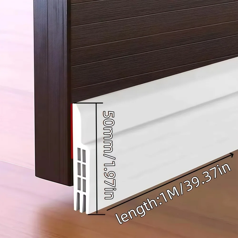 1PC Door Draft Excluder Strip Self Adhesive Tape Bottom Strip Waterproof Seal Strip Windbreak Stopper Door Bottom