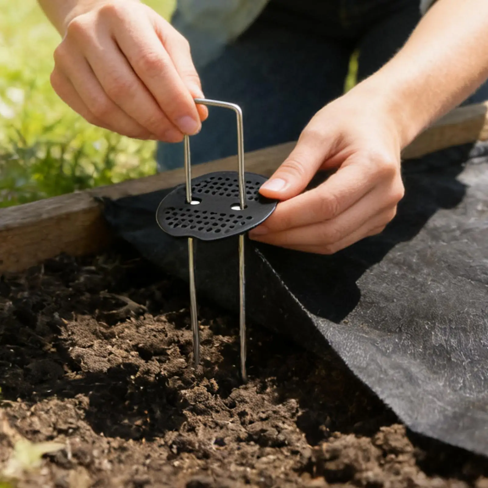 

Ground Stakes 6 Inches U Shape Pins With Gasket Landscape Pins With Pick Hook For Outdoor Yard Lawn Patio Greenhouse Camping