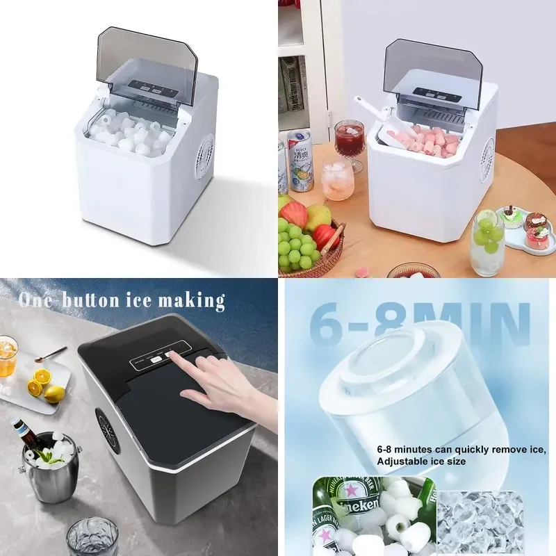 10-20Kg/24h Ice Machine Portable Ice Machine Countertop Professional Household Portable Bullet Cube Mini Ice Machine