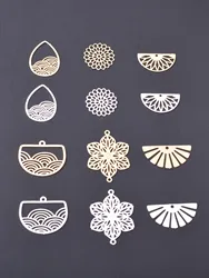 10pcs brass Filigree Cloud Fan-shape charms Brass Flower connector Jewerly Accesories
