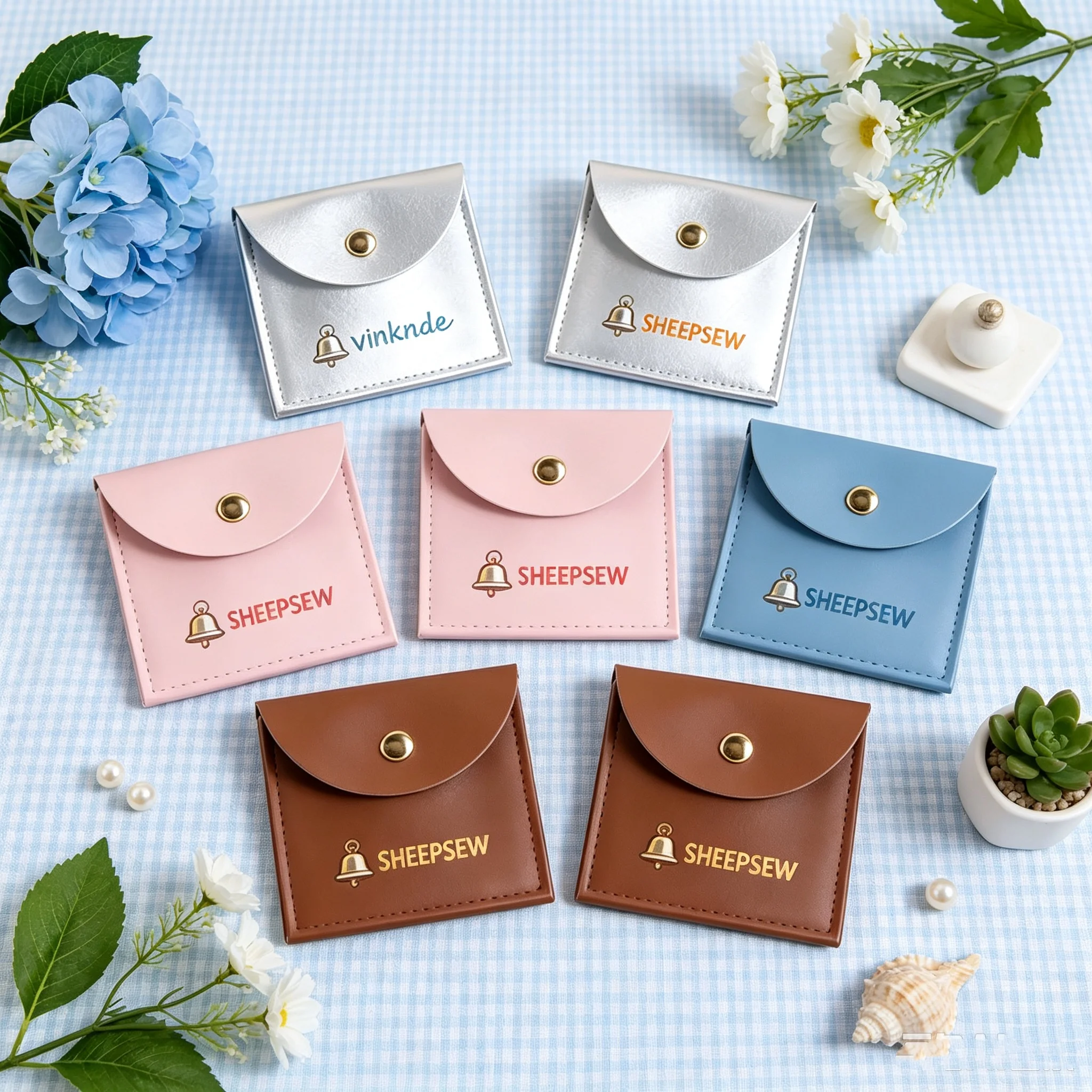Wedding Package Gold - 20/50/100 Sets Personalisierte PU-Lederbeutel mit Gold-Druckknopf,
