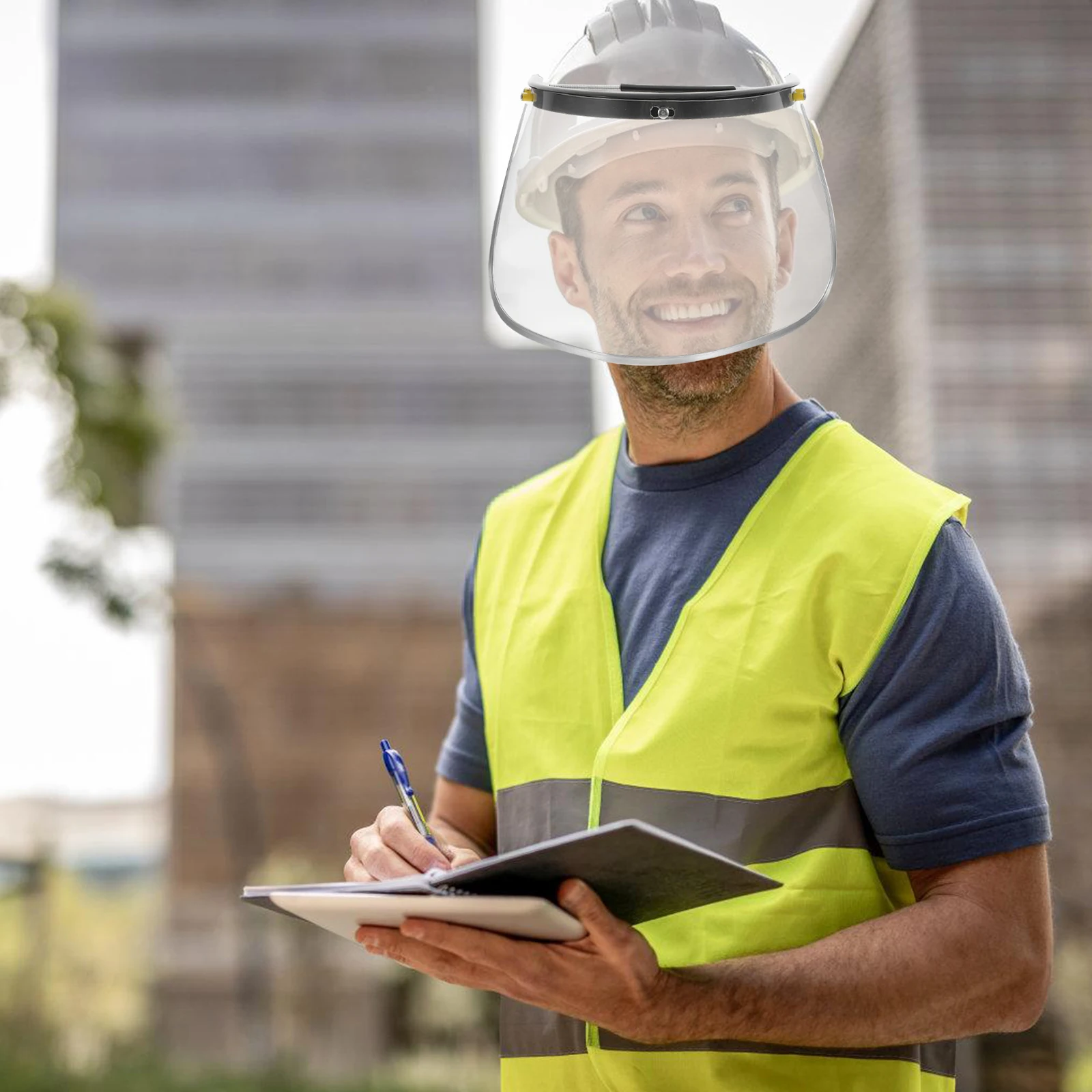 

Safety Hard Hat Facial Hood Thickened Clear Visor Welding Grinding Shield Impact Resistant Anti Splash Facial Protection