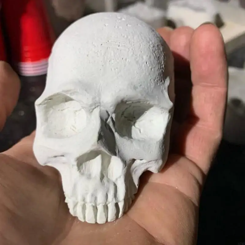 N7MF 3D ฮาโลวีน Skull กะโหลกศีรษะขนาดเล็กรูปร่างแม่พิมพ์ซิลิโคนสำหรับ DIY ตกแต่งทำสบู่เทียนละลายเรซิ่น Polymer Clay