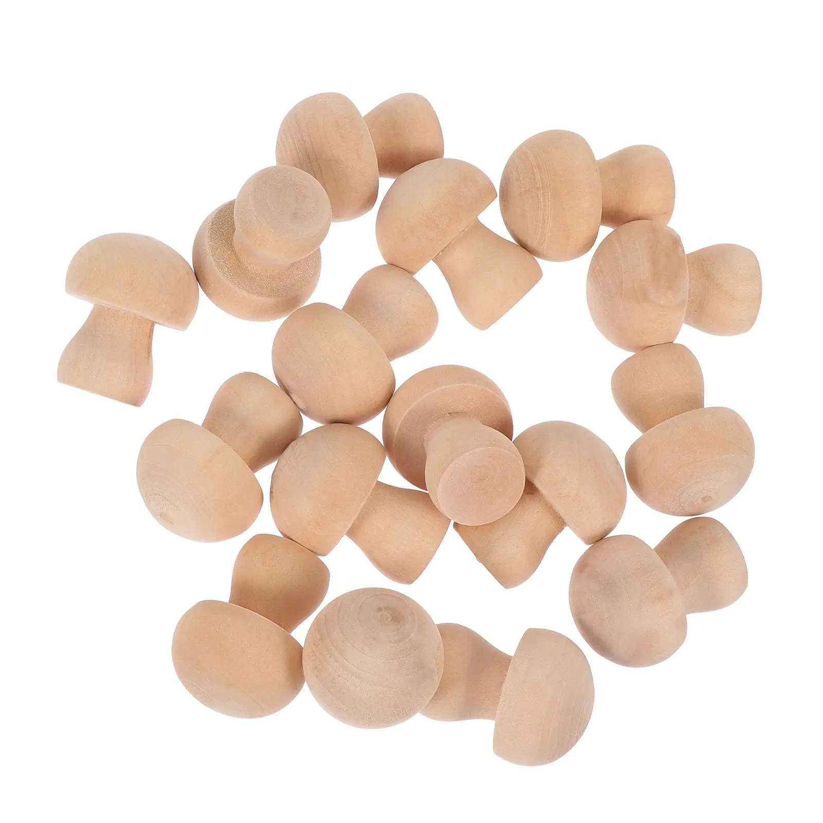 

30Pcs Wooden Mushroom Pegs DIY Hand-Painted Craft Set Premium Natural Wood Art Activity Micro Landscaping Decoration