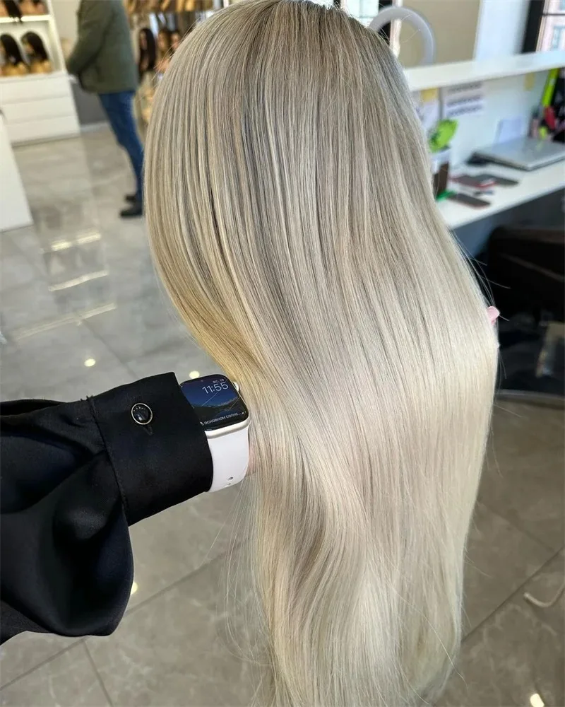 أومبير شعر مستعار أشقر طويل مستقيم الدانتيل شعر مستعار أمامي 13X4 180 الكثافة HD غلويليس الباستيل الشعر الدانتيل الباروكات الأمامية الاصطناعية للنساء