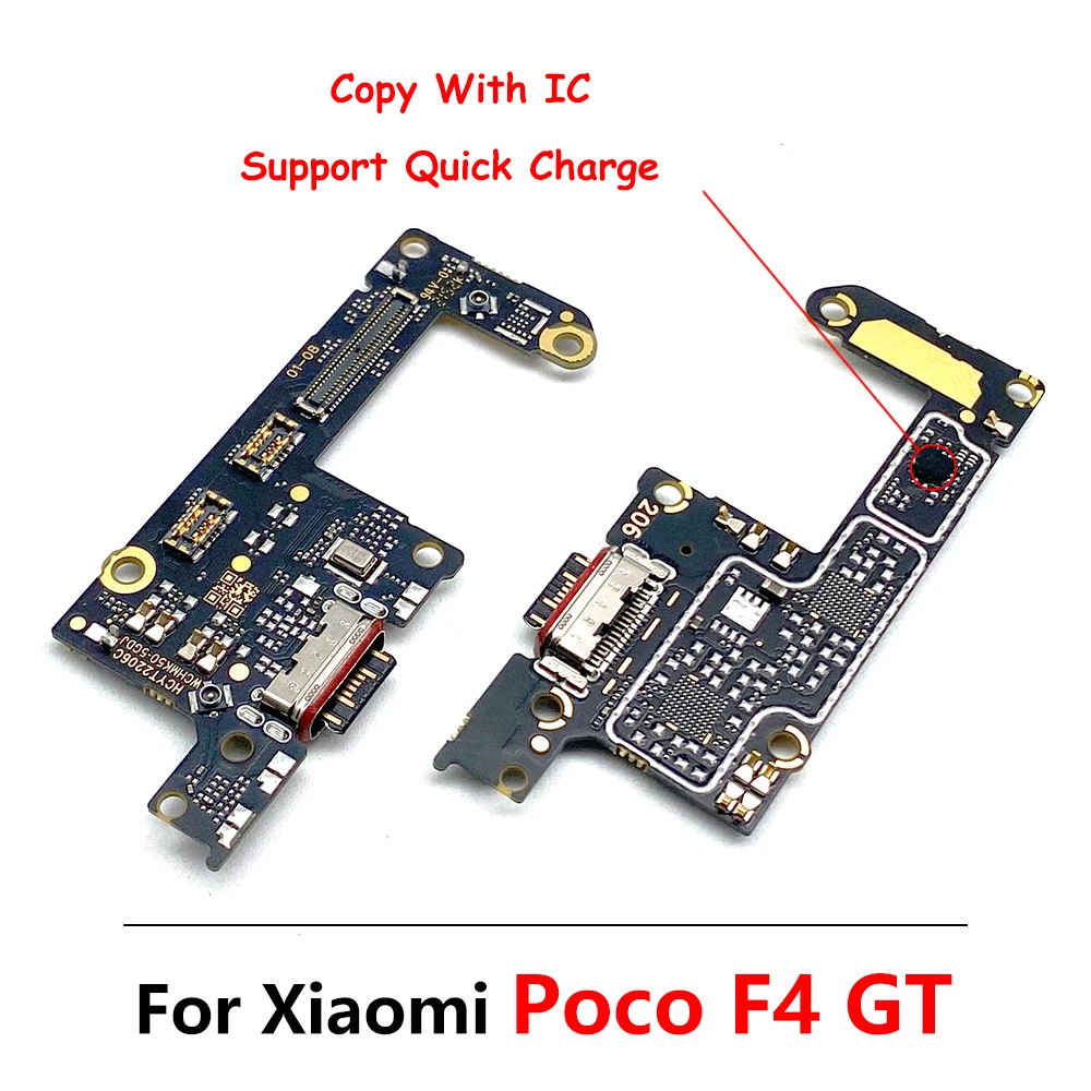 50Pcs，USB Charger Charging Port Microphone Dock Connector Board Flex For Xiaomi Poco C61 F4 5G F3 GT X5 F5 Pro M5 M5S X3 X4 GT