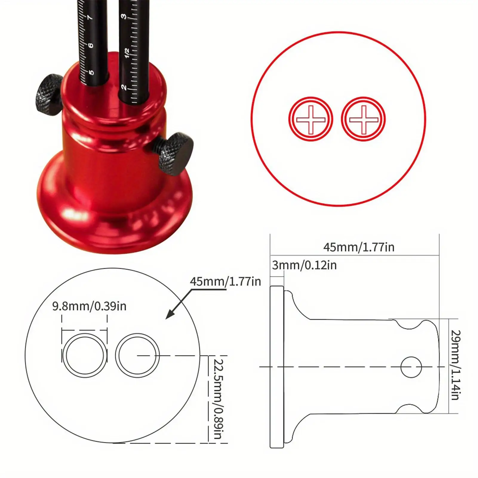 Woodworking Marking Gauge Double Scales Measuring Ruler Scribing Tools Aluminum Alloy Guide for Craftsmen Cabinet Furniture