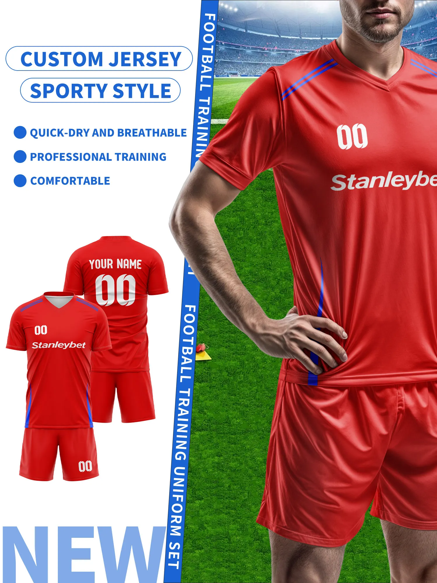 

Создайте свой собственный футбольный джерси | Индивидуальное имя и номер | Дышащая футболка для тренировок по футболу, уникальная футбольная форма на заказ