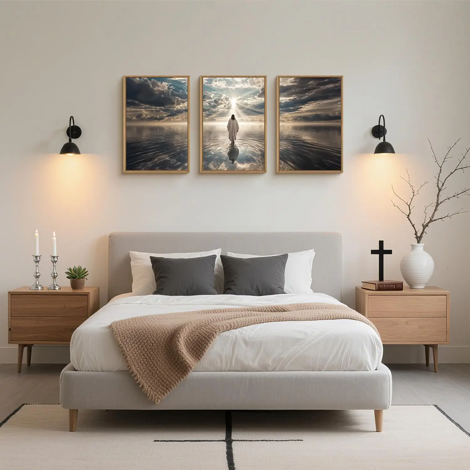 

3pcs/Set Abstract Natural Landscape Cloud Canvas Poster Picture Wall Decoration, Modern and Simple Living Room Home Decoration