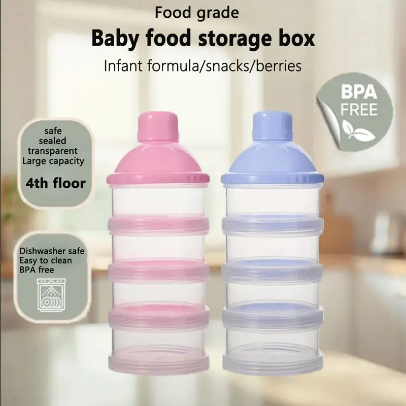 

4-cell portable milk powder box | infant milk powder sub-packing box | baby snack storage box | milk powder storage tank