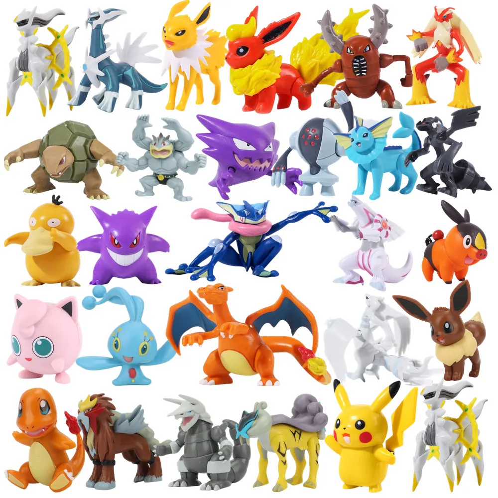 28Pcs/bag Pokemon figure model 5-8cm Pikachu Gengar Charizard Action figure Model collecting toys