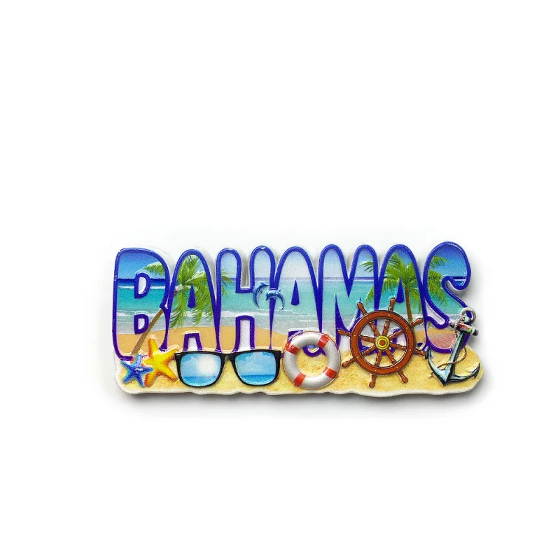 

Bahamas Tourism Souvenirs Creative Magnetic Fridge Magnets 3D Painted Creative Letter Decorations