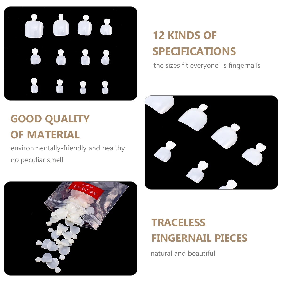 

600Pcs Artificial Toenail Tips Full Cover Easy Paint Nail Art Supplies DIY Pedicure Toe Decoration Artificial Toenail Tips