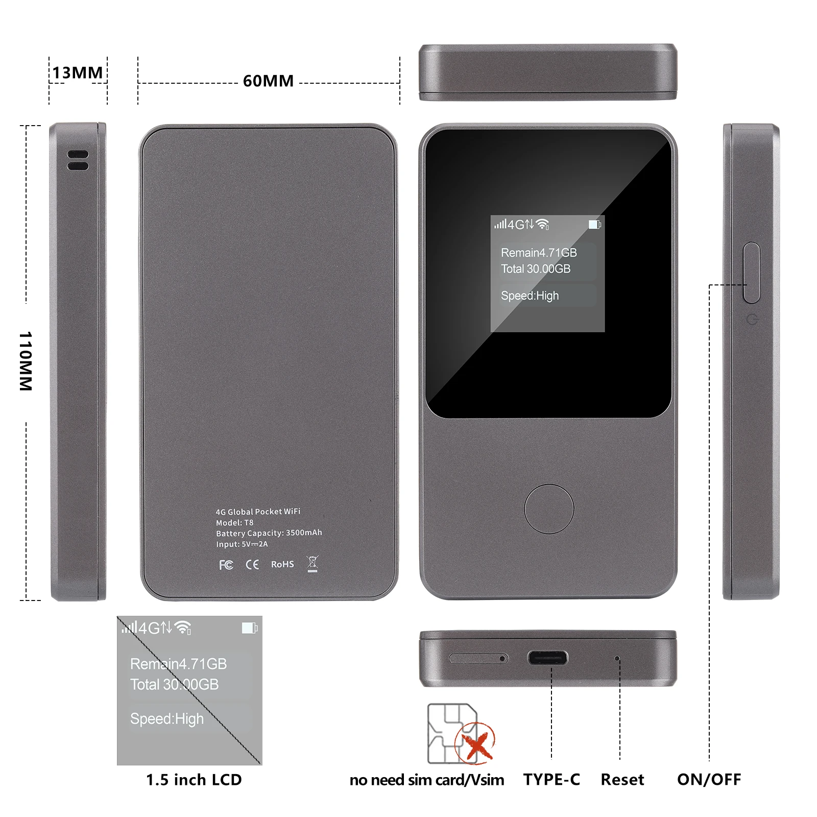 Imagem -06 - Lte Roteador Wifi Portátil 150mbps 3500mah Travel Hotspot sem Cartão Sim 3gb de Dados 30day para 160 Mais Países Kuwfi4g