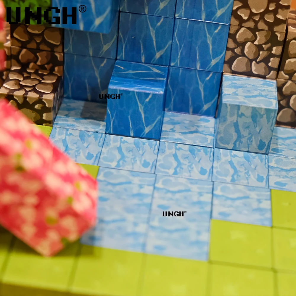 UNGH 100-400 قطعة اللبنات المغناطيسية مونتيسوري الجذعية ألعاب حسية تعليمية للألغام العالم الاطفال المغناطيس لغز صبي الفتيات