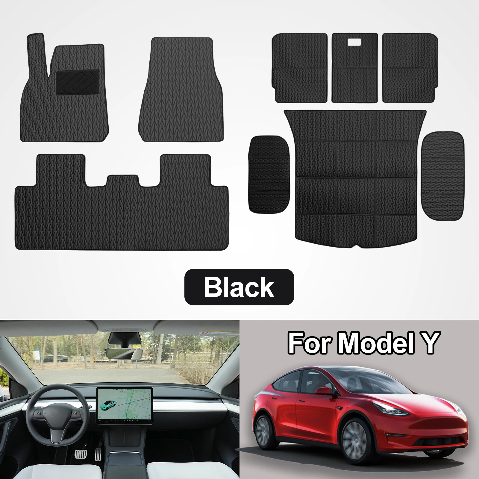 Tappetini Auto personalizzati per Tesla Model Y 2020 2021 2022 accessori Auto impermeabili tappeto interno